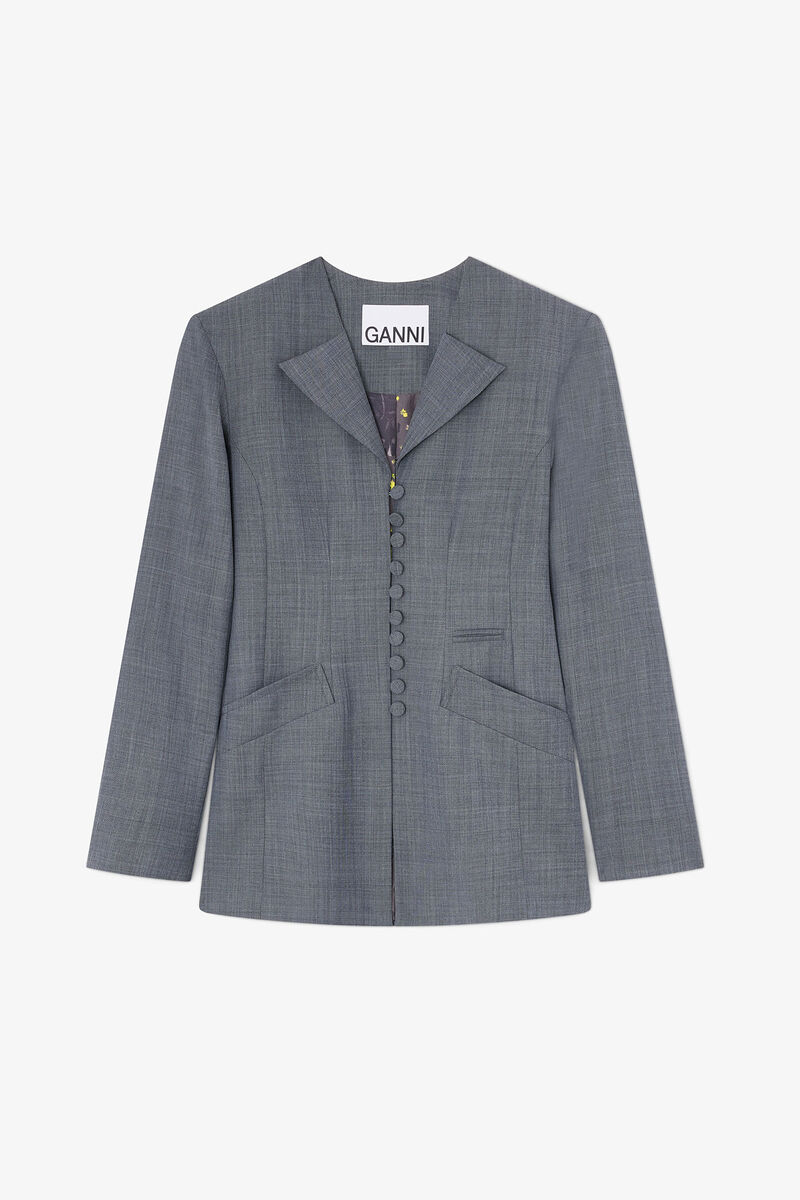 Blazer in Grey Wool Melange