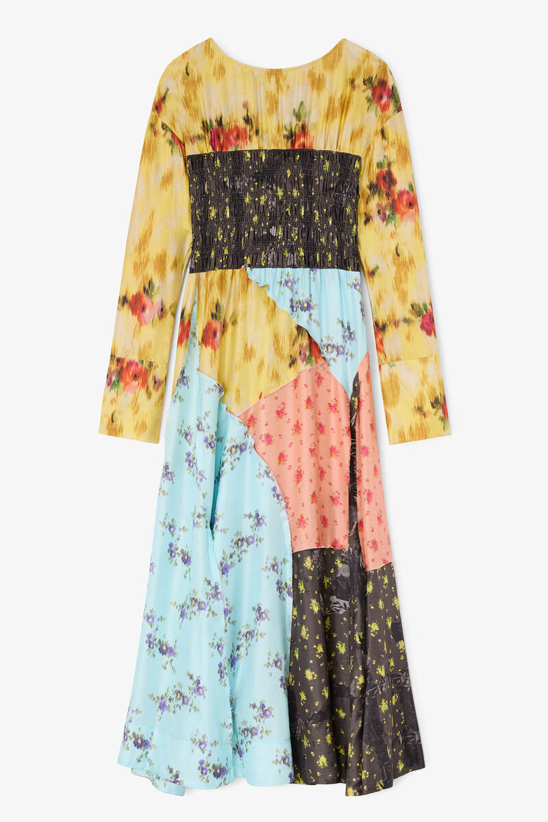 Dress in Multi Printed Silk