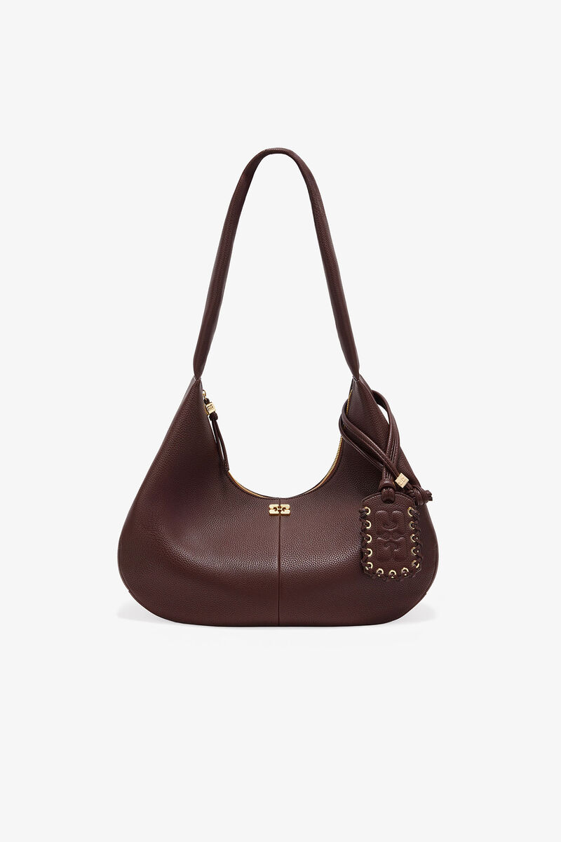 Brown Grained Medium Hobo Bag Brown Grained Medium Hobo Bag