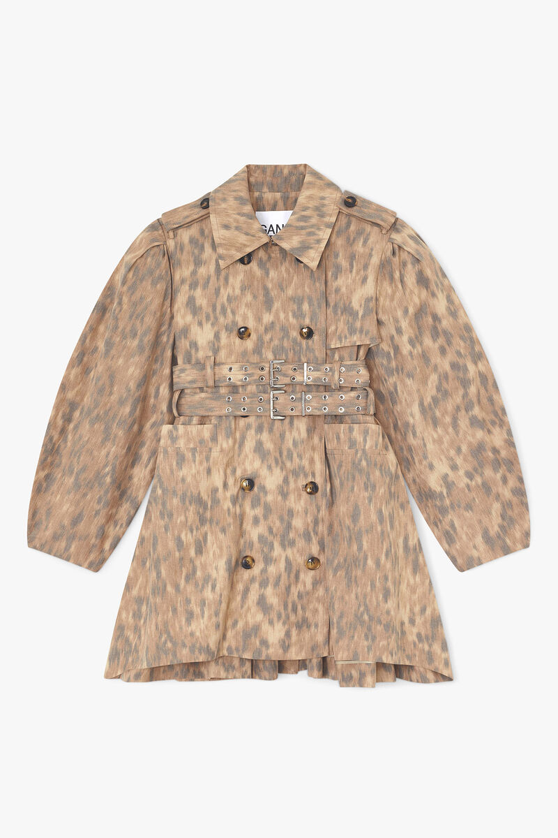 Trench Coat in Printed Cotton