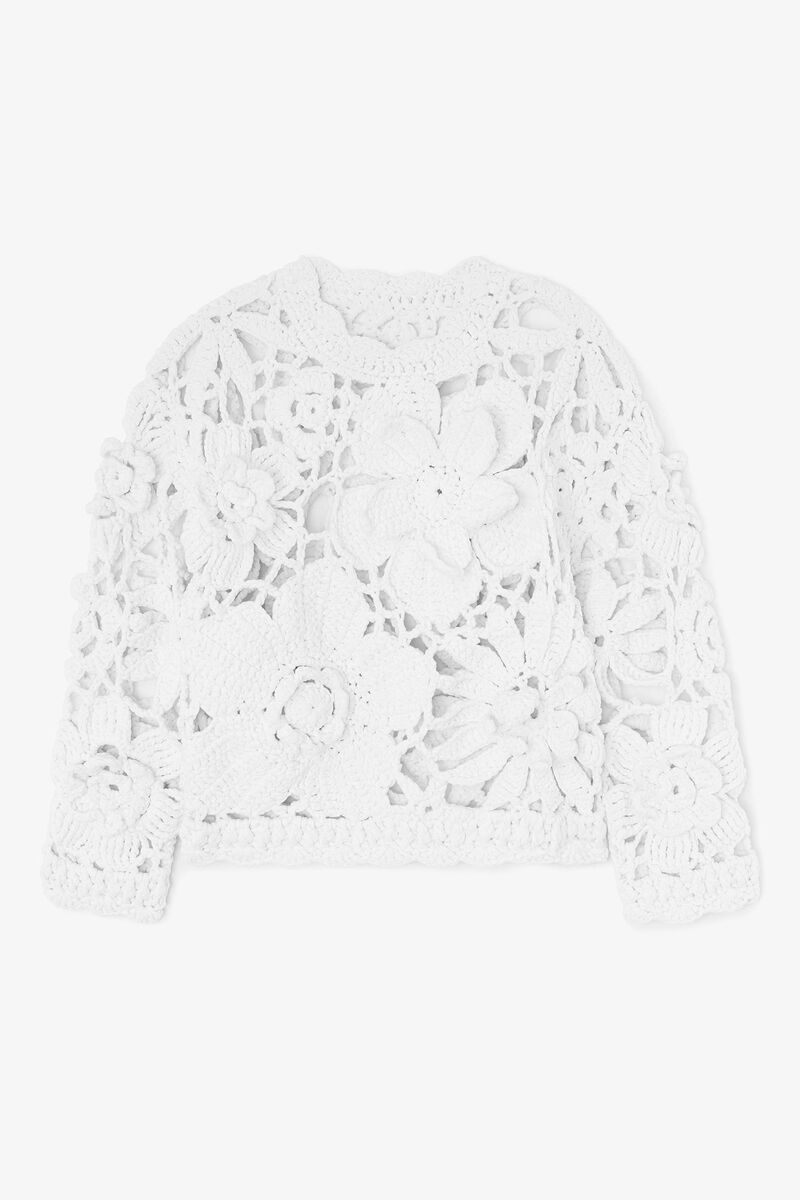 Hand Crochet Crewneck in White