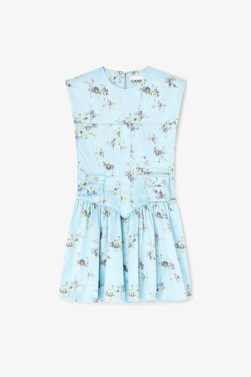 Dress in Printed Satin
