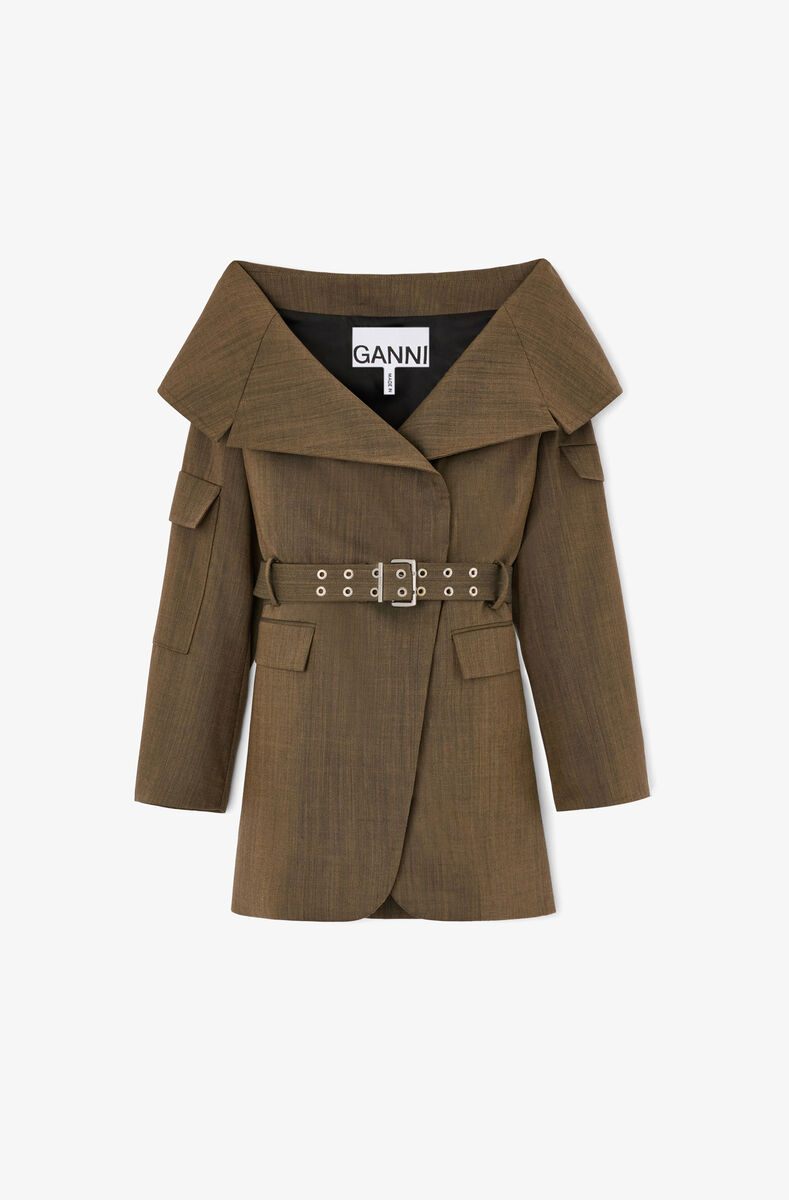 Blazer in Brown Wool Melange Blazer in Brown Wool Melange