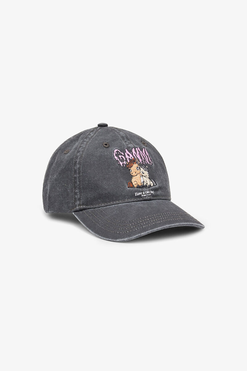 Grey Washed Cotton Canvas Cap