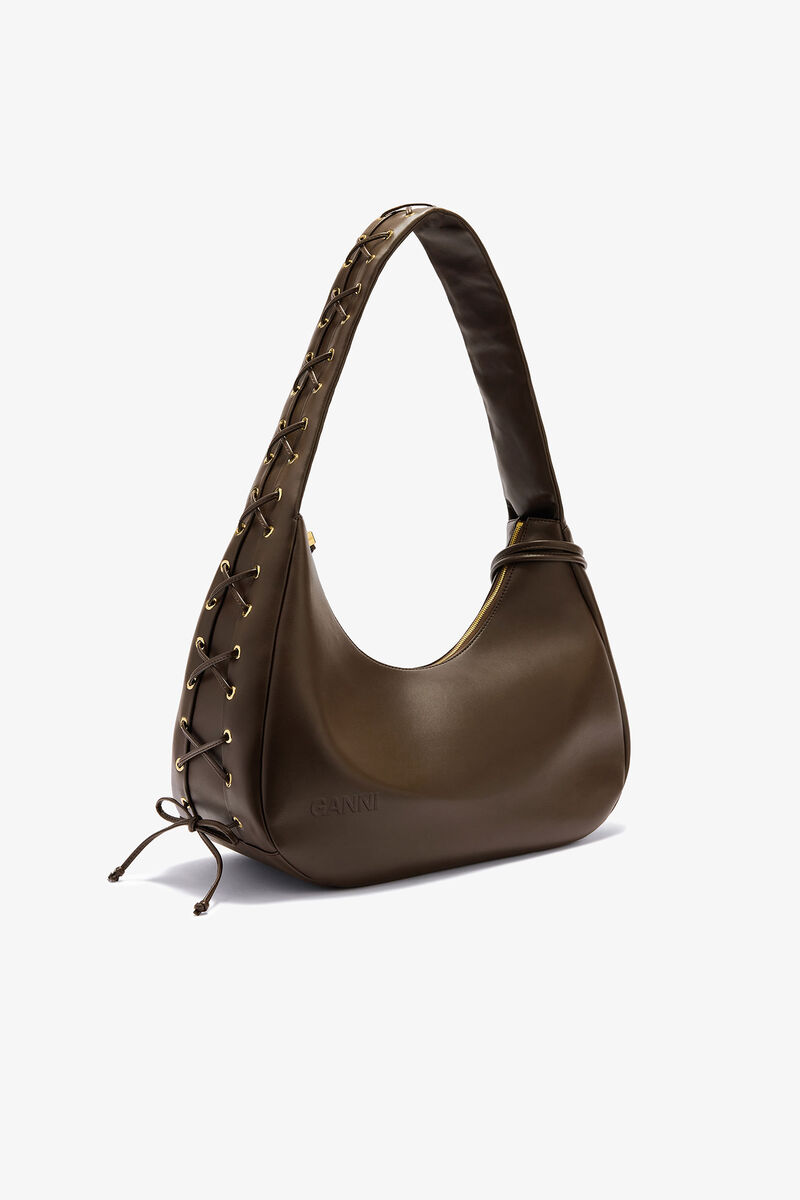 Green Medium Laces Hobo Bag