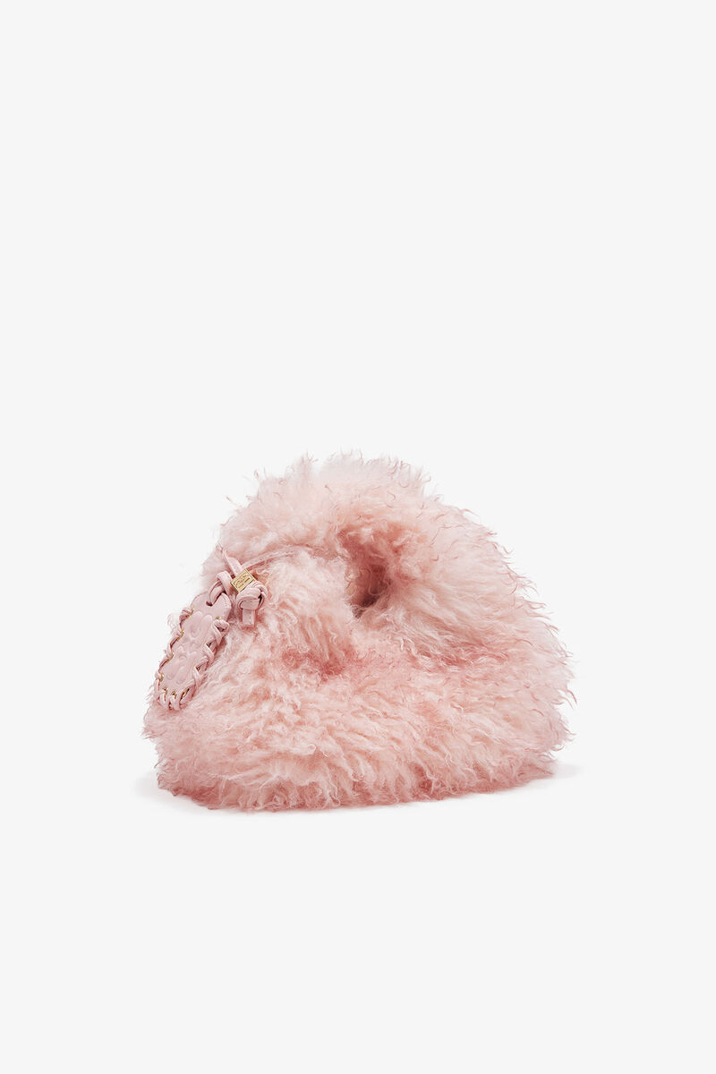 Pink Fur Mini Hobo Bag