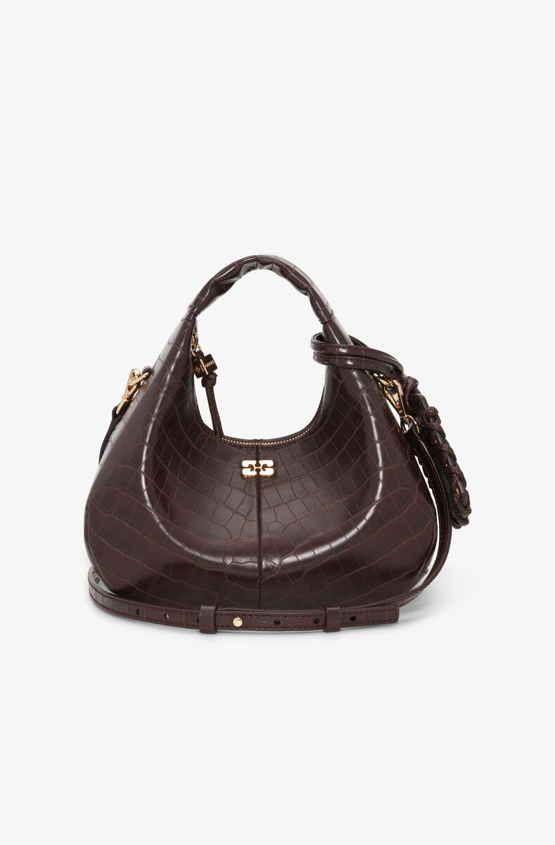 Brown Croco Mini Hobo Bag Brown Croco Mini Hobo Bag