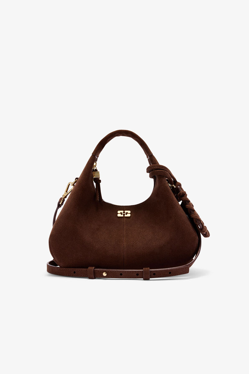 Brown Suede Mini Hobo Bag